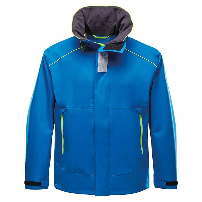 Marinepool Segeljacke Activity - XS, Herren, Blau - Blaue Marinepool-Jacke mit neon-gelben Details und hohem Kragen. Ideal für Segeltouren und andere Outdoor-Aktivitäten.