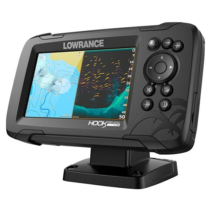 Lowrance Fishfinder Hook Reveal 5 SplitshotGeber: Reveal 83/200 HDI-Geber, Bildschirmtyp: 5″/127 mm Solar Max Display Unknown