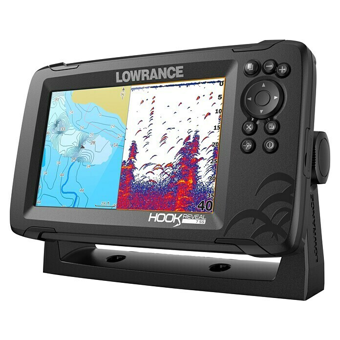 Lowrance Fishfinder Hook Reveal 7 Splitshot (Geber: Reveal 83/200 HDI-Geber, Bildschirmtyp: 7″/178 mm Solar Max Display)
