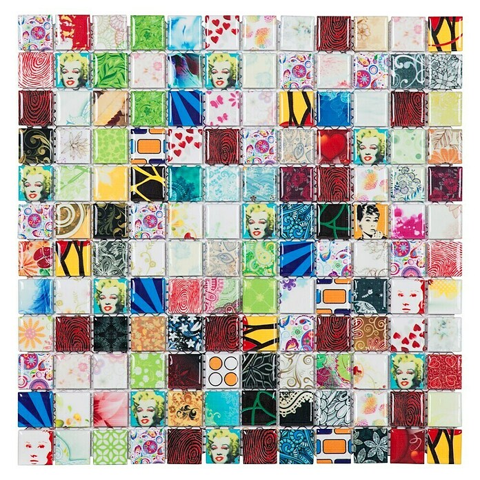 Mozaik pločica Quadrat Mix CG STAR  (30 x 30 cm, Raznobojno, Sjaj) | BAUHAUS