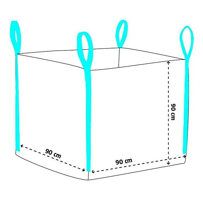 Big Bag90 x 90 x 90 cm, Tragkraft: 1.000 kg Front View