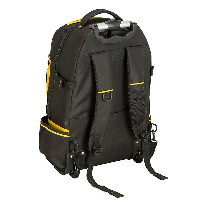 Stanley FatMax Mochila para herramientas - Nylon, Negro/Amarillo, No incluye herramientas - Mochila portaherramientas negra y amarilla con ruedas y asa para facilitar el transporte. Ideal para artesanos y aficionados al bricolaje.