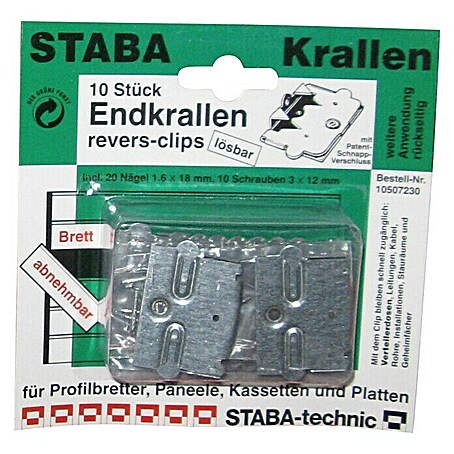 Staba Endkrallen mit Reversclip (10 Stk.)
