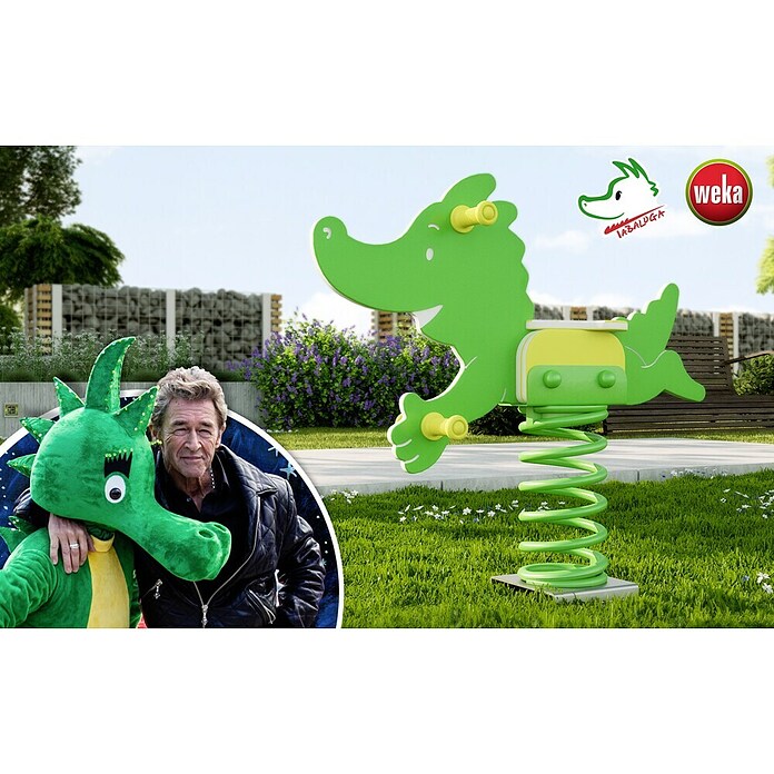 Weka Federwippe Tabaluga (HDPE-Kunststoff, Grün, Höhe: 95 cm)