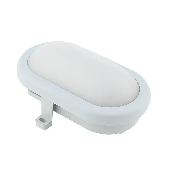 Ritter Leuchten LED-Oval-Armatur - Grau, Kunststoff, IP44 - Weiße ovale Deckenleuchte mit minimalistischem Design für Innenräume, ideal für Flure und Badezimmer.