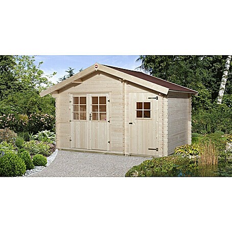 Weka Gartenhaus Niklas (Außenmaß inkl. Dachüberstand (B x T): 420 x 260 cm, Holz, Natur)