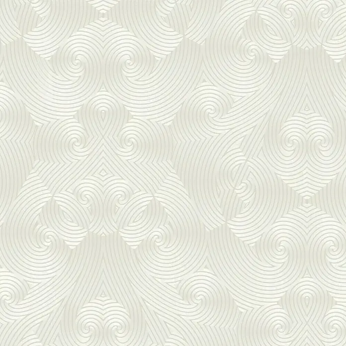 Glööckler Vliestapete - Beige, Grafisch, 10,05 x 0,7 m - Elegantes Hintergrundbild mit einem verschlungenen, spiralförmigen Muster in sanften Weißtönen. Ein dekoratives Designelement für stilvolle Räume.