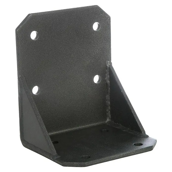 Deckenadapter E6100-83 - 150 x 180 x 215 mm, Anthrazit, Passend für: Sunfun Vollkassettenmarkisen außer Modell Elba - Nahaufnahme einer robusten, geschweißten Stahlwinkelhalterung mit mehreren Befestigungslöchern für sichere Verbindungen.