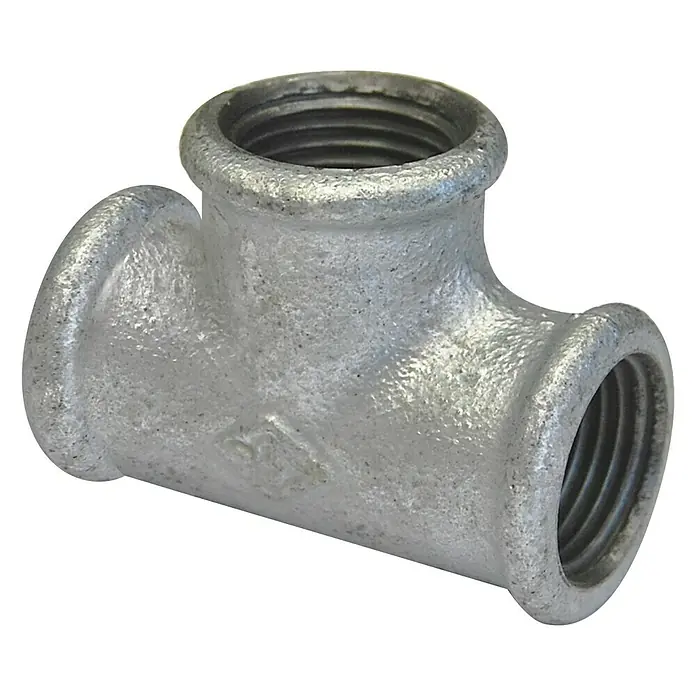T-Stück - ¾″, Verzinkt - Ein galvanisiertes T-Stück mit Innengewinde, ideal für Sanitär- und Heizungsinstallationen. Robuste Ausführung für langlebige Verbindungen.
