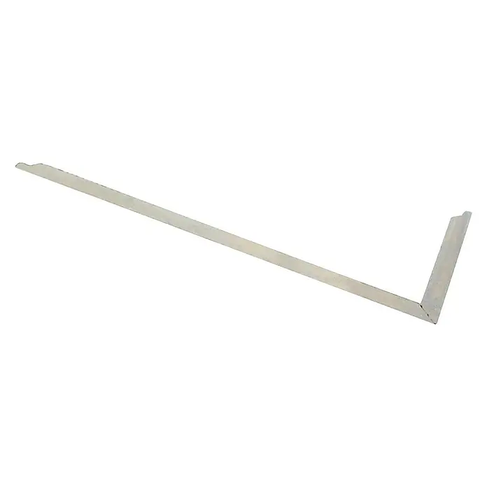 Wisent Escuadra de carpintero - 700 mm - Primer plano de una escuadra de talón de metal, utilizada para mediciones precisas y alineaciones en ángulo recto en carpintería.