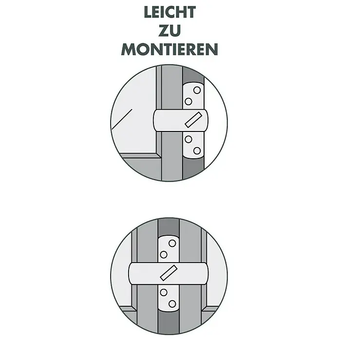 Bever Fenstersicherung Stuco Safe S21 - Zweiflügelig, Weiß - Illustration einer einfach zu montierenden Fensterbefestigung, ideal für schnelle und unkomplizierte Installationen.