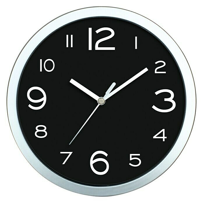 Okrugli zidni sat Basic (Crna, Promjer: 20 cm)