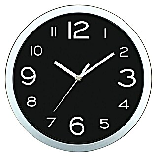 Okrugli zidni sat Basic (Crne boje, Promjer: 20 cm)