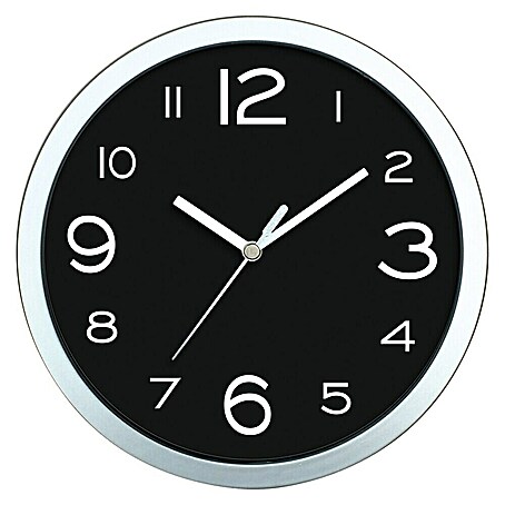 Wanduhr Basic (Durchmesser: 20 cm, Schwarz)