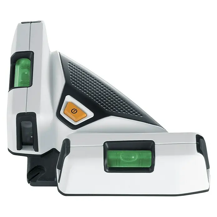 Laserliner Linienlaser SuperSquare-Laser 4 - Max. Arbeitsbereich: 15 m, Messgenauigkeit: 0,5 mm/m - Das Bild zeigt eine präzise Wasserwaage mit Lasertechnologie für exakte Messungen im Bauwesen.
