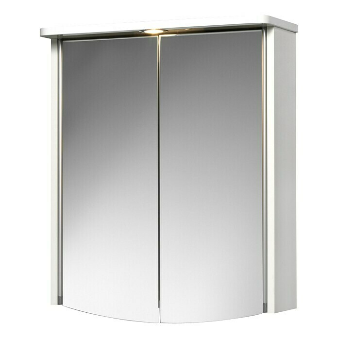 Led-spiegelkast (b x h: 55 x 66 cm, Met verlichting, MDF, Wit)
