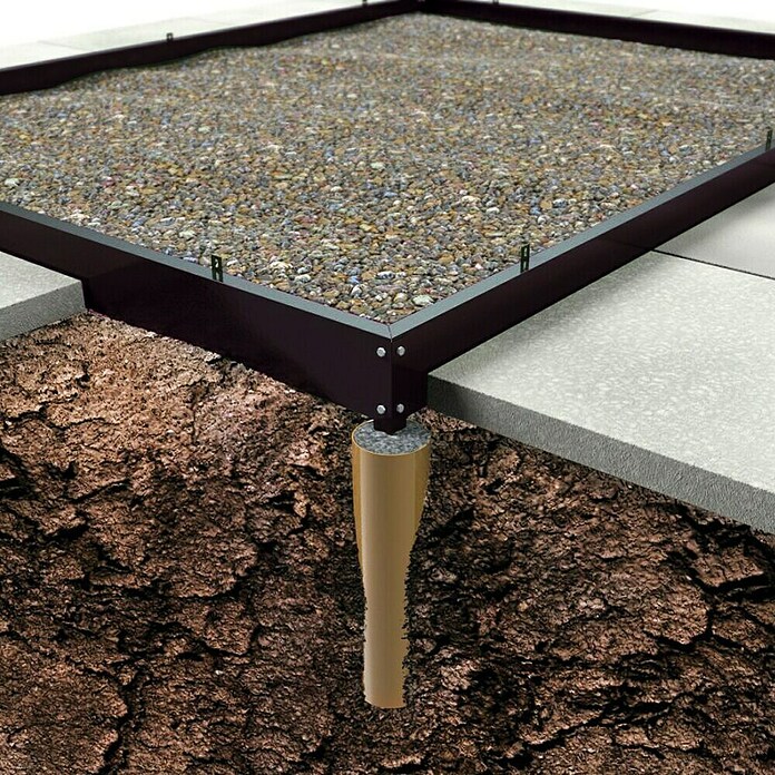 Halls Fundament für Gewächshaus Popular (1,92 x 1,92 x 0,12 m, Schwarz, Passend für: Halls Gewächshaus Popular 66)