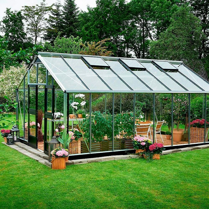 Juliana Gewächshaus Gärtner (Außenmaß inkl. Dachüberstand (B x T) 368