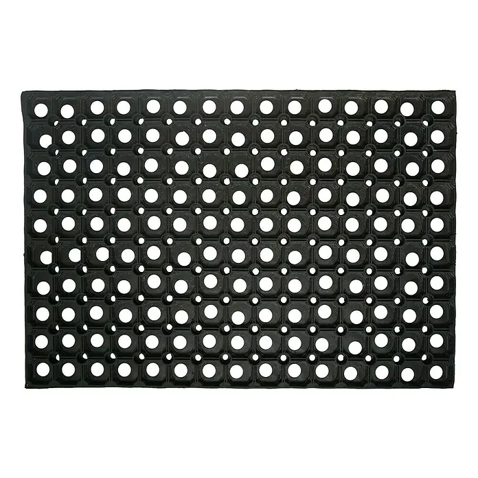 Astra Gummimatte Quadro Light - Schwarz, 40 x 60 cm - Schwarze Gummimatte mit runden Löchern für sicheren Halt und einfache Reinigung, ideal für Werkstätten und Küchen.