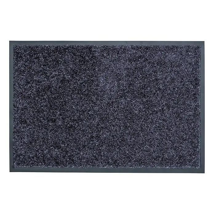 Astra Schmutzfangmatte Diamant - Dunkelgrau, 60 x 80 cm, Material Nutzschicht: 100 % Polyamid - Rechteckige, anthrazitfarbene Fußmatte mit grober Textur und schmalem Rand für den Innenbereich.