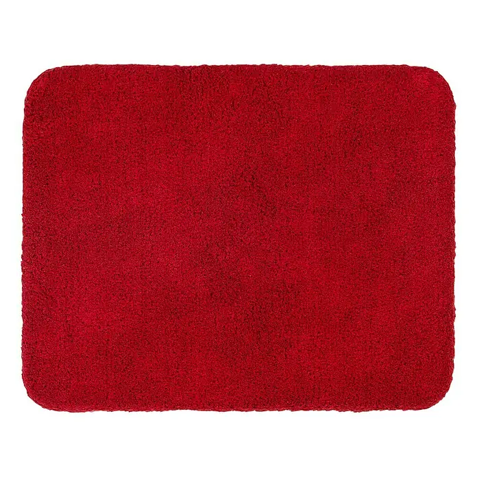 Astra Schmutzfangmatte entra SAUGSTARK - Rot, 75 x 130 cm, Material Nutzschicht: 100 % Baumwolle - Roter, rechteckiger Badteppich mit abgerundeten Ecken und flauschiger Textur für zusätzlichen Komfort und Wärme im Badezimmer.