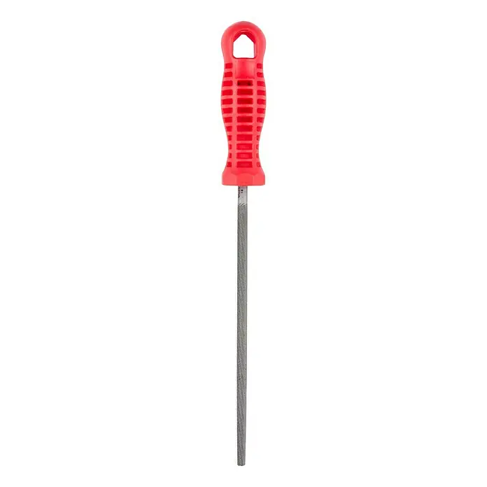 Wisent Rundfeile - Hieb: 1/Grob, Länge Feilenblatt: 200 mm - Runde Nadelfeile mit rotem Griff für präzise Feilarbeiten. Ideal für Modellbau und feine Detailarbeiten.
