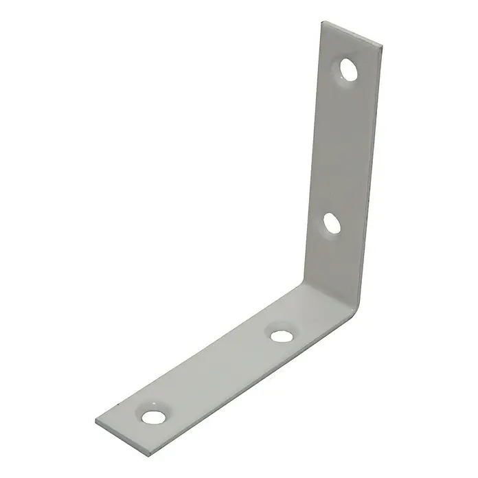 Stabilit Escuadra de silla - 25 x 15 x 25 mm, Acero, Blanco - Escuadra de ángulo blanca con orificios para montar de forma segura estantes y otros componentes.