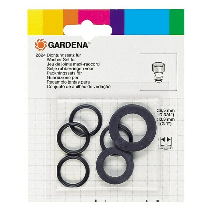 Gardena Profi-System Dichtungssatz (Leistungsumfang: 3 x O-Ringe, 3 x Flachdichtungen)