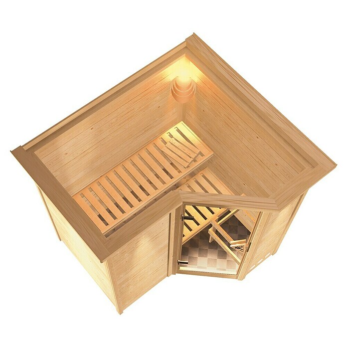 Karibu Massivholzsauna Sahib 1