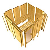 Karibu Systemsauna Amelia 1 (Mit Sauna Bio-Ofen 9 kW inkl. Steuerung Easy, Mit Dachkranz und Beleuchtung, 170 x 196 x 198 cm)