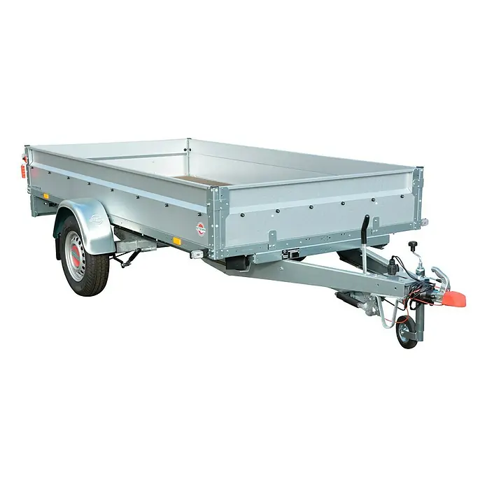 Stema Anhänger BASIC ST 1300-30-15.1 - Nutzlast: 954 kg, Einachser, Kasteninnenmaß: 301 x 153 x 35 cm, Gebremst - Abbildung eines STEIN-Anhängers, ideal für den Transport. Robust und zuverlässig für vielfältige Transportaufgaben.