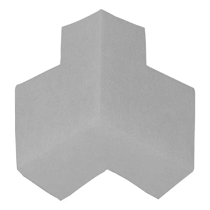 BED Dichtband - Innenecken - Das Bild zeigt ein graues, dreifaches Pflasterstein-Element mit einer dreieckigen Form, ideal für Gehwege oder Terrassen.