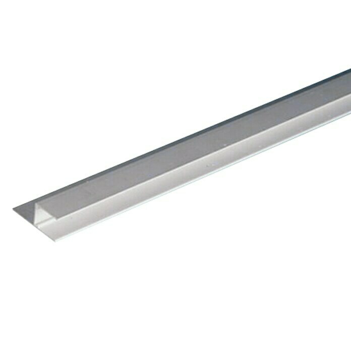 U-Profil200 cm x 16 mm, Obere Lasche, Aluminium, Silber Front View