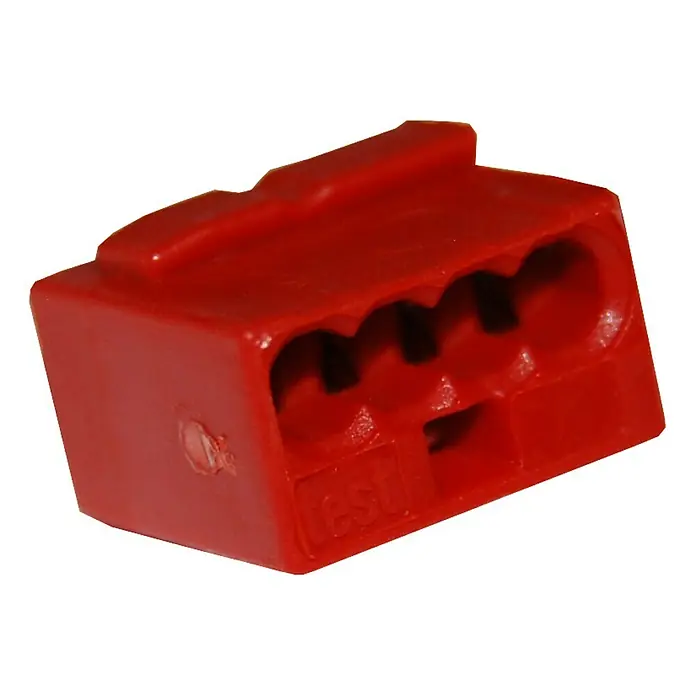 Wago Steckklemme Micro 243-804 - Anzahl Leiter: 4 Stk., Querschnitt: 0,6 mm² - 0,8 mm², 10 Stk. - Roter Wago-Klemme für elektrische Verbindungen, ideal für sichere und zuverlässige Installationen im Haushalt und in der Industrie.