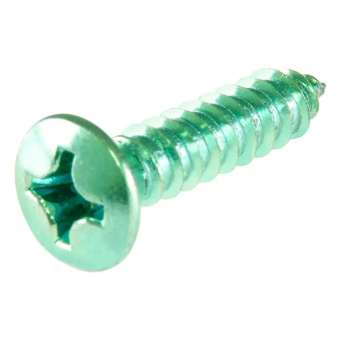 Blechschraube - Ø x L: 4,2 x 16 mm, 80 Stk., Verzinkt, Kopf-Kreuzschlitz (Phillips), Linsensenkkopf - Ansicht von oben