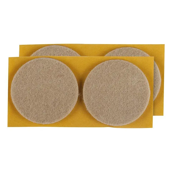 Stabilit Protector para muebles - Diámetro: 50 mm, Redonda, 4 ud. - Dos láminas de fieltros redondos autoadhesivos beige para muebles, para proteger los suelos de los arañazos.