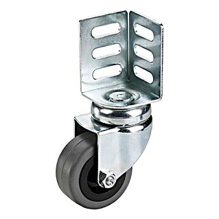 Stabilit Rueda giratoria para equipos (Diámetro ruedas: 50 mm, Capacidad de carga: 40 kg, Material rueda: Goma, Con chapa angular, Casquillo liso)
