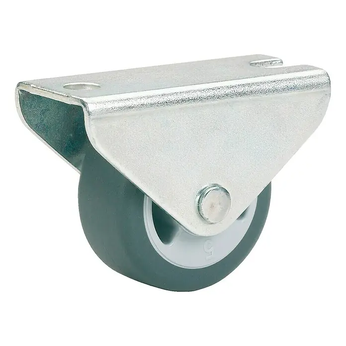 Stabilit Möbel-Bockrolle - Durchmesser Rollen: 50 mm, Traglast: 55 kg, Gleitlager, Mit Platte - Lenkrolle mit Stahlgehäuse und grauem Rad für Möbel und Geräte. Robuste Konstruktion für vielseitige Anwendungen.