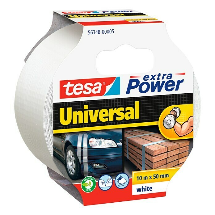 Tesa Extra Power Folienband Universal (Weiß, 10 m x 50 mm)