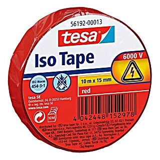 Tesa Isolierband Iso Tape (Rot, 10 m x 15 mm)