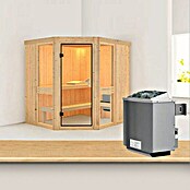 Karibu Systemsauna Amelia 1 (Mit 9 kW Saunaofen mit integrierter Steuerung, Ohne Dachkranz, 170 x 196 x 198 cm)