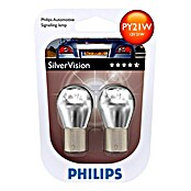 Philips Silver Vision Knipperlichten PY21W (PY21W, 2 stk., Verchroomd glas)