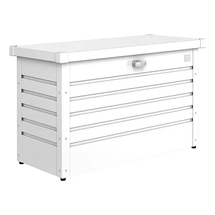 Biohort FreizeitBox Gartenbox FreizeitBox 100 - L x B x H: 101 x 46 x 61 cm, Weiß, Stahl - Linke Seitenansicht