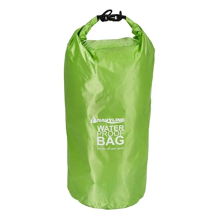 Navyline Drybag - 30 l, Grün - Grüne wasserdichte Tasche mit NAVYLINE-Logo, ideal für Wassersport. Sie schützt Ihre Wertsachen vor Wasser und Feuchtigkeit.
