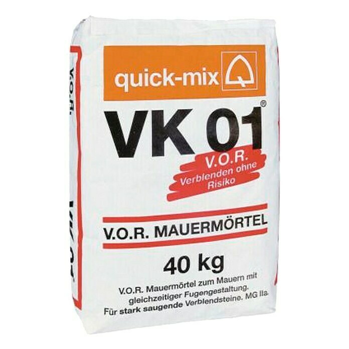Quick-Mix Mauermörtel V.O.R. (40 kg, Geeignet für: Stark saugende Steine)