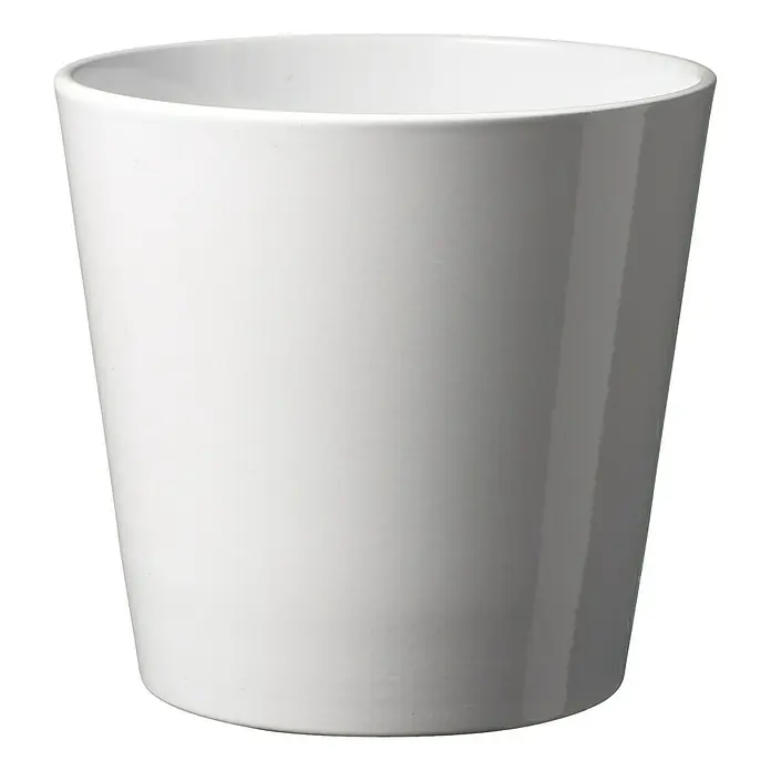 Soendgen Keramik Übertopf rund Dallas Esprit - Außenmaß (Ø x H): 7 x 6 cm, Weiß, Keramik, Matt - Weiße Keramik-Blumenvase, ideal für den Innenbereich. Das minimalistische Design fügt sich nahtlos in jede Einrichtung ein.
