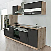 Respekta Composición de cocina (Ancho: 280 cm, Con dispositivos eléctricos, Gris)