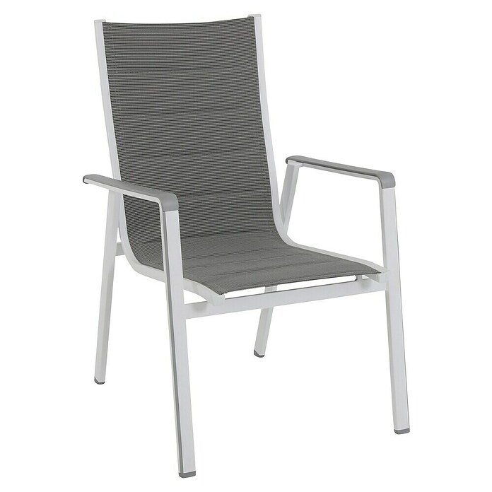 MWH Silla de jardín Futosa (Gris, Textilene, Ancho: 64,5 cm)