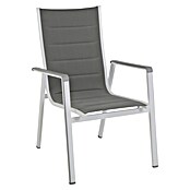 MWH Silla de jardín Futosa (Gris, Textilene, Ancho: 64,5 cm)
