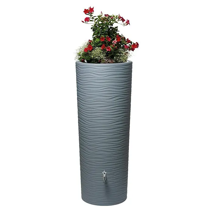 Garantia Modern Line Regenspeicher Natura 2 in 1 - 350 l, Ocean, 1 Stk. - Dieser Regenspeicher in Säulenform ist ein Hingucker. Das Produkt ist in Anthrazit gehalten und mit einem Wasserhahn versehen.